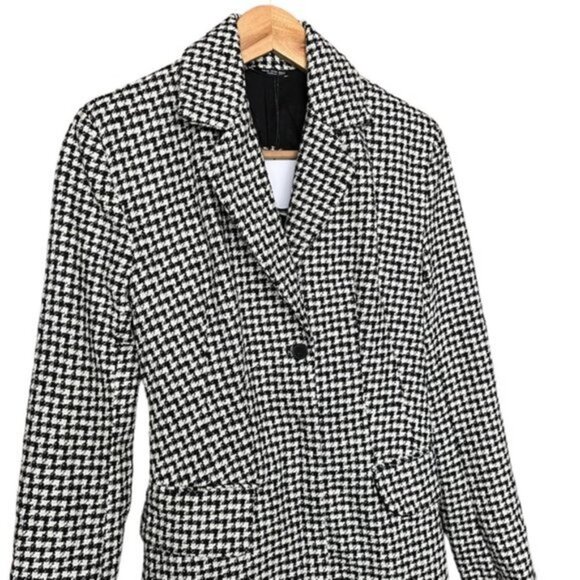 NWT Zara Houndstooth Blazer Dress Black / White 8342/334 Women Size XS - Picture 4 of 16